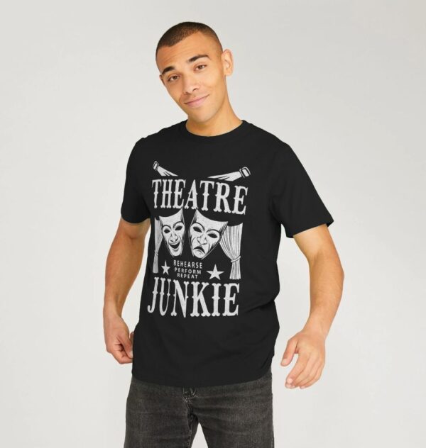 Black - t-shirt - Men's Theatre Junkie - Rehearse - Perform - Repeat Design